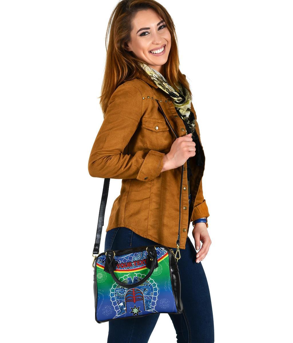 Personalised Shoulder Handbag - Torres Strait Symbol With Aboriginal Patterns - Vibe Hoodie Shop