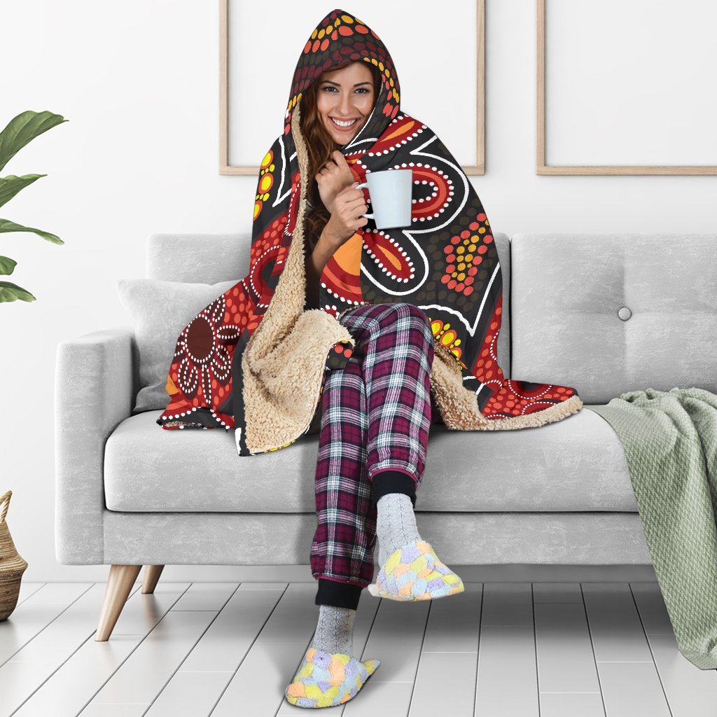 custom-aboriginal-hooded-blanket-indigenous-circle-dot-painting-style