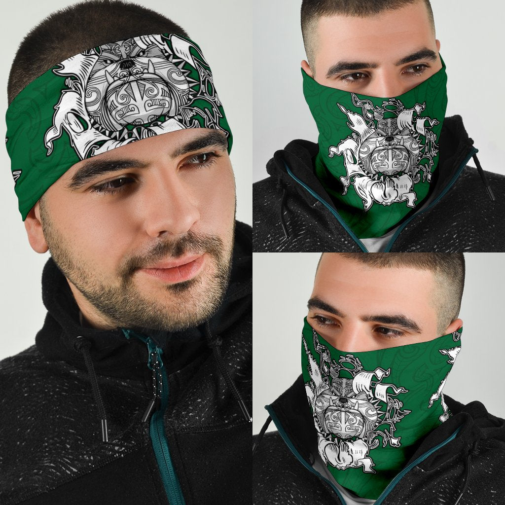 Maori Bulldog Bandana, New Zealand Bandana - Green - Vibe Hoodie Shop