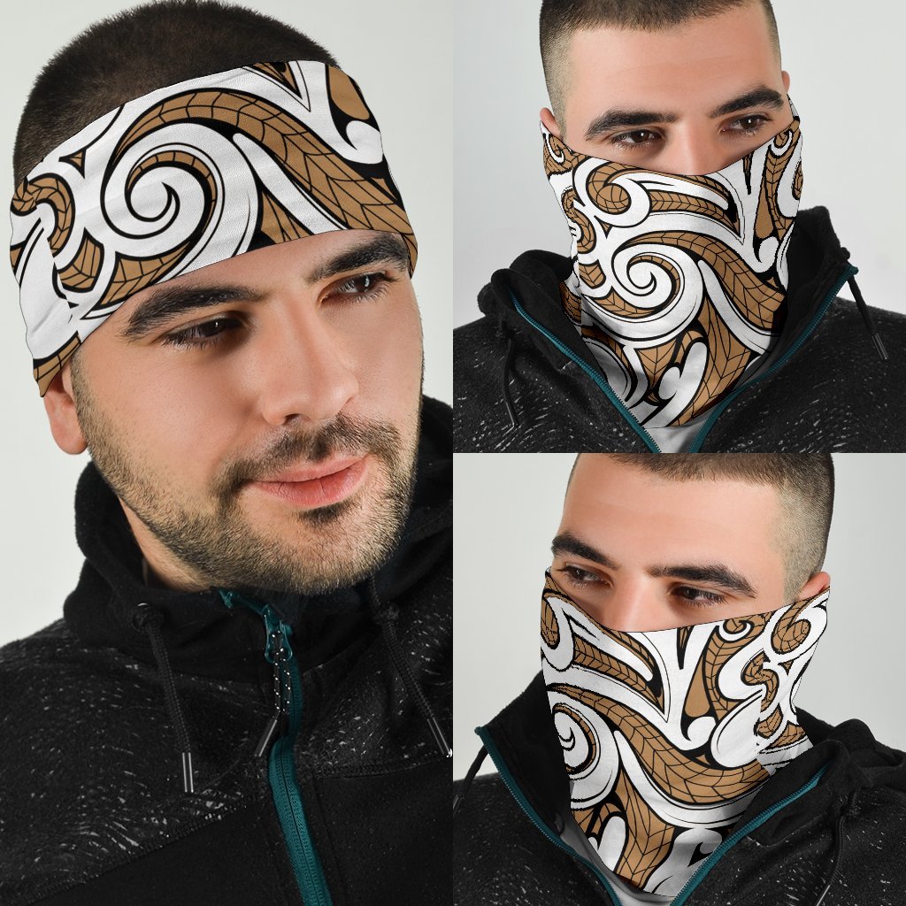 New Zealand Maori Tribal Ornament Bandana - Tan - Vibe Hoodie Shop