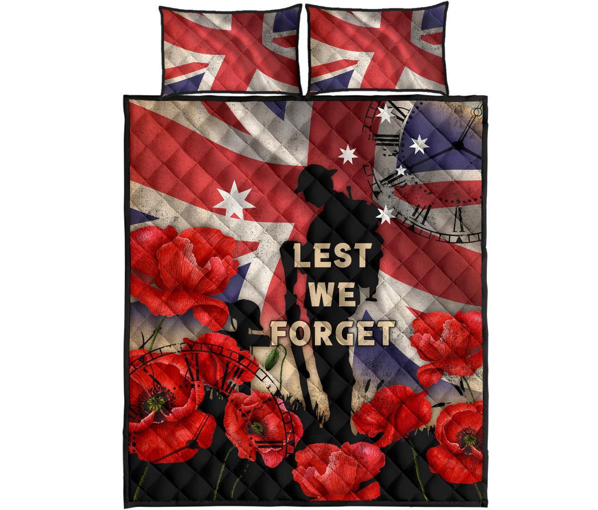 ANZAC Quilt Bed Set - A Day We Will Never Forget - Vibe Hoodie Shop