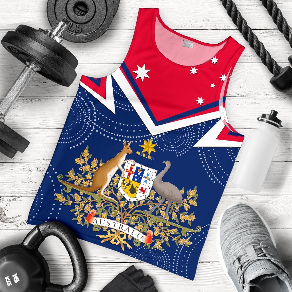 Men's Tank Top - Australian Coat Of Arms Flag Color - Vibe Hoodie Shop