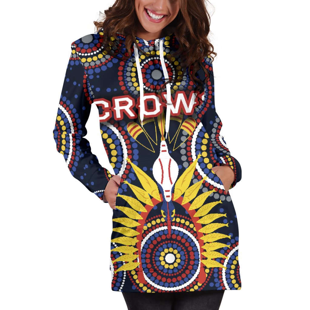 Adelaide Women's Hoodie Dress Original Indigenous Crows - Vibe Hoodie Shop