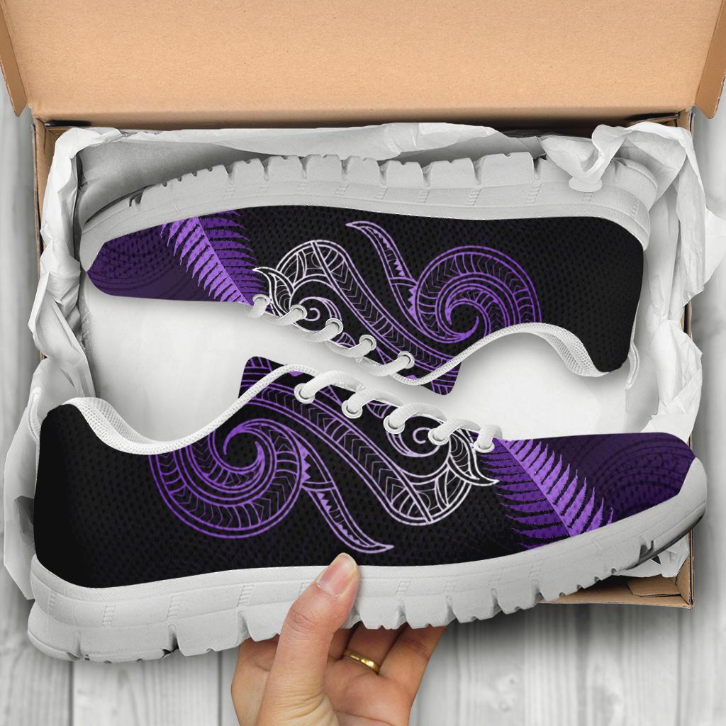 Maori Manaia New Zealand Sneakers Purple - Vibe Hoodie Shop