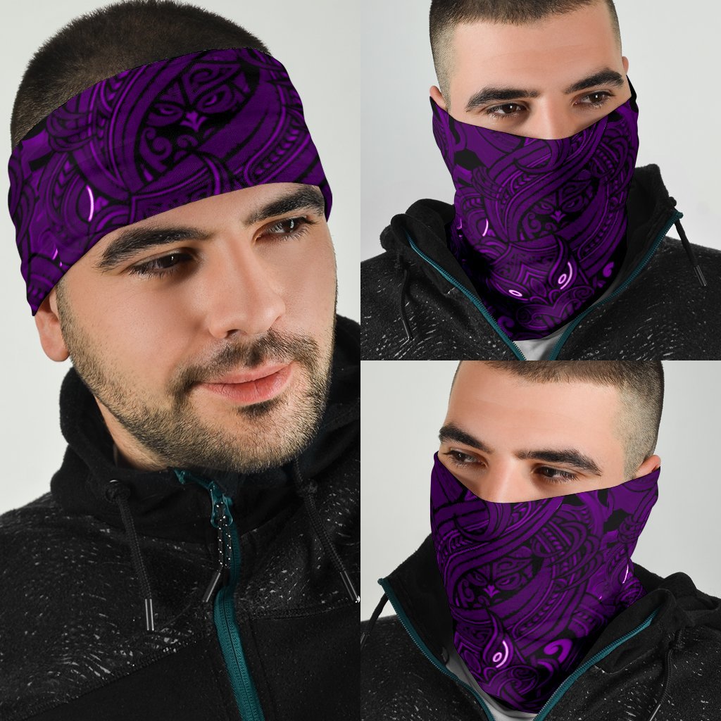 New Zealand Bandana 3 Pack, Maori Gods Tumatauenga (God of War) - Purple - Vibe Hoodie Shop