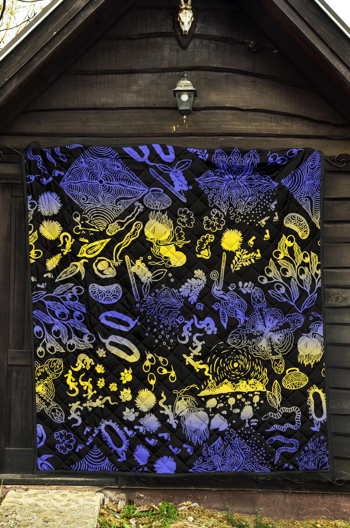 Australia Premium Quilt - Australian Aboriginal Golden Wattle - Vibe Hoodie Shop