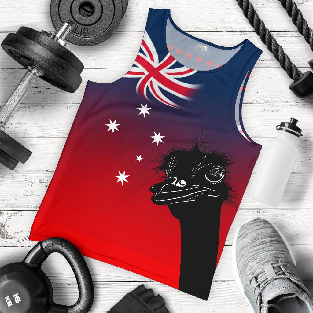 Men Tank Top - Emus Mens Tank Aus Flag - Vibe Hoodie Shop