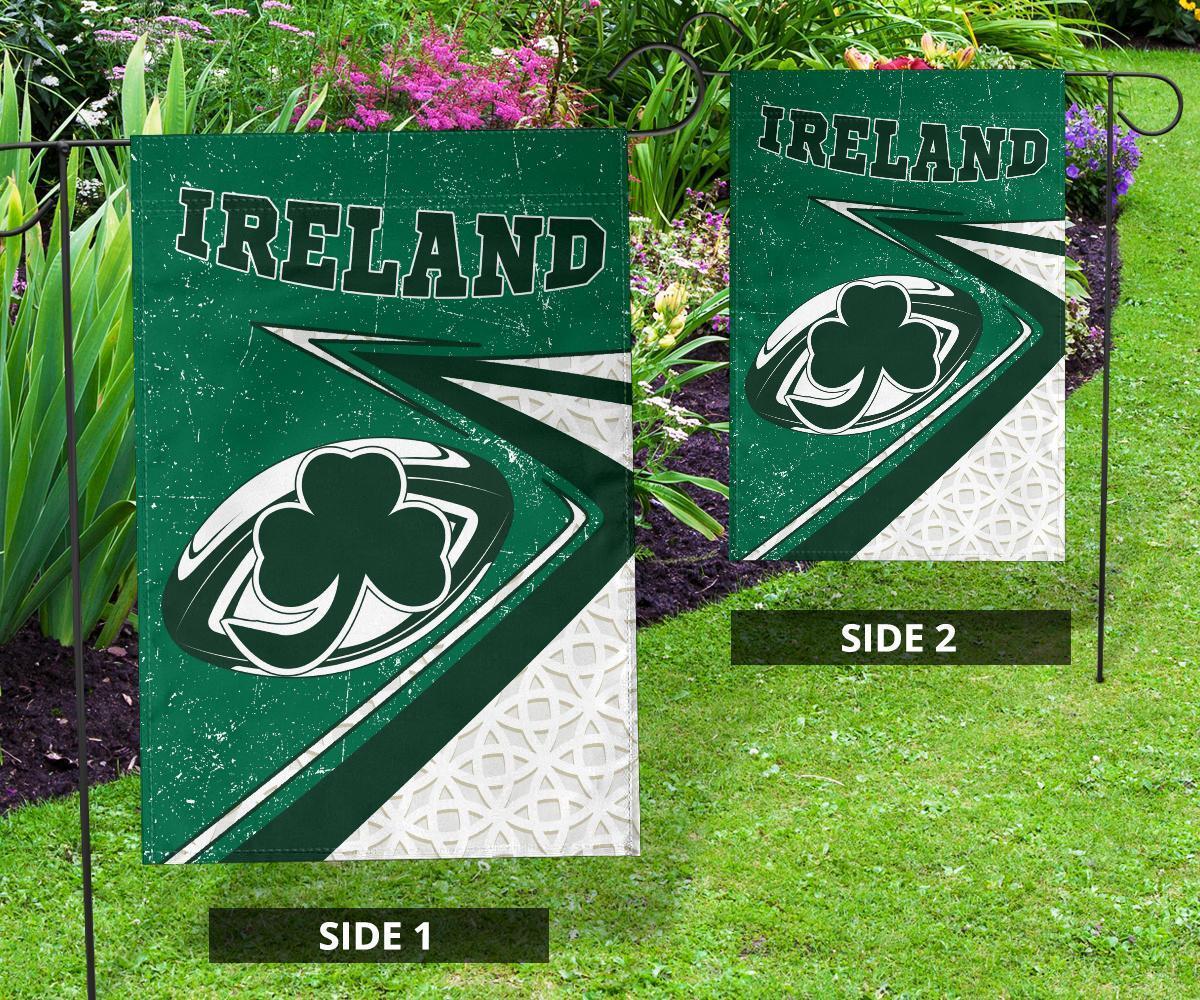 Ireland Rugby Flag - Celtic Shamrock and Rugby Ball - Vibe Hoodie Shop