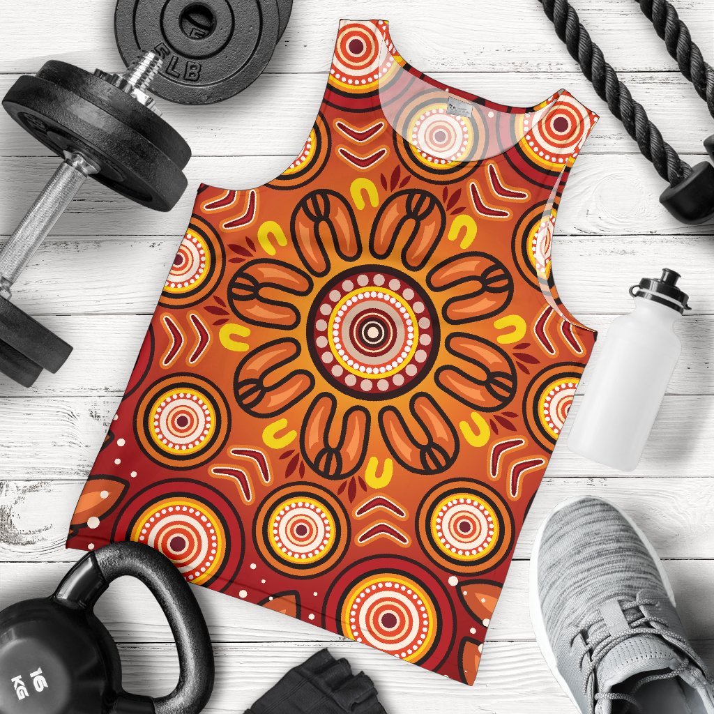 Aboriginal Men's Tank Top - Circle Flowers Patterns VER01 - Vibe Hoodie Shop