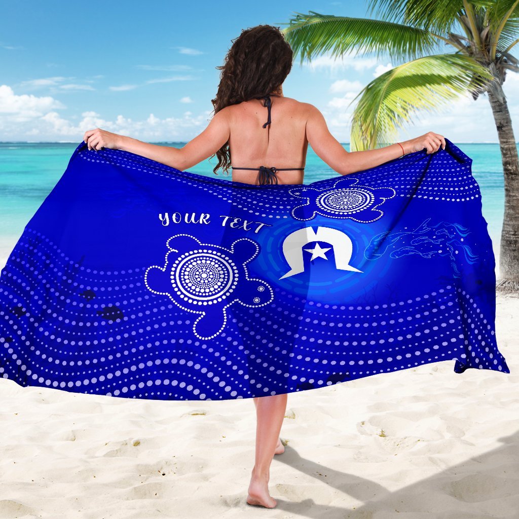 Custom Torres Strait Islanders Sarong - Torres Symbol With Indigenous Turtle - Vibe Hoodie Shop