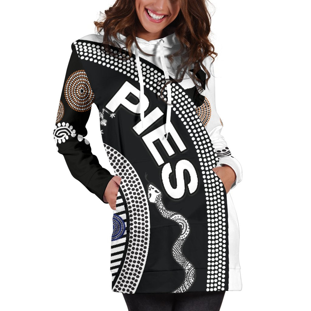 Collingwood Women Hoodie Dress Pies Unique Indigenous - Vibe Hoodie Shop