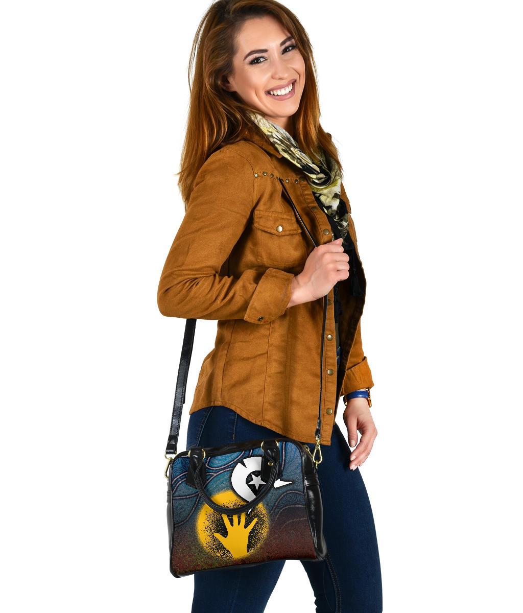 Aboriginal Shoulder Handbag - Aboriginal and Torres Strait Islanders Flag - Vibe Hoodie Shop