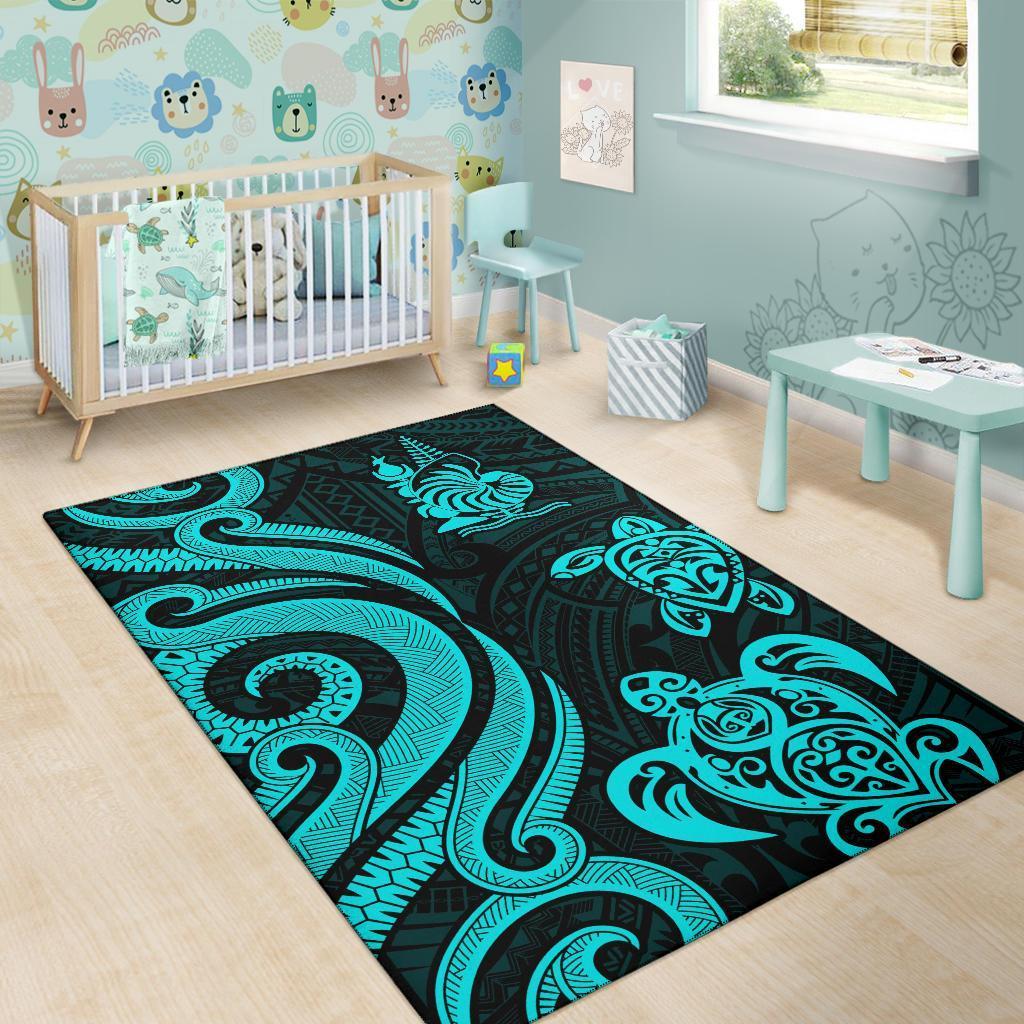 New Caledonia Area Rug - Turquoise Tentacle Turtle - Vibe Hoodie Shop