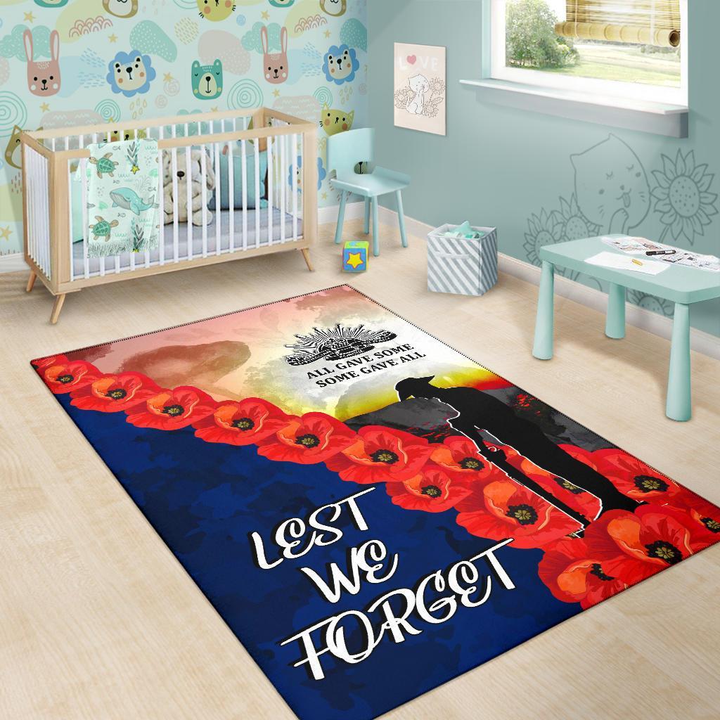 ANZAC Lest We Forget Area Rug - All Gave Some, Some Gave All - - Vibe Hoodie Shop