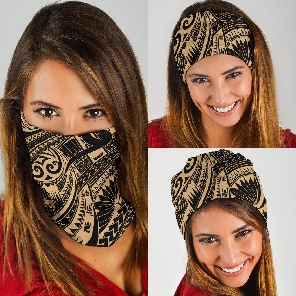 New Zealand Maori Polynesian Tattoo Bandana - Gold - Vibe Hoodie Shop