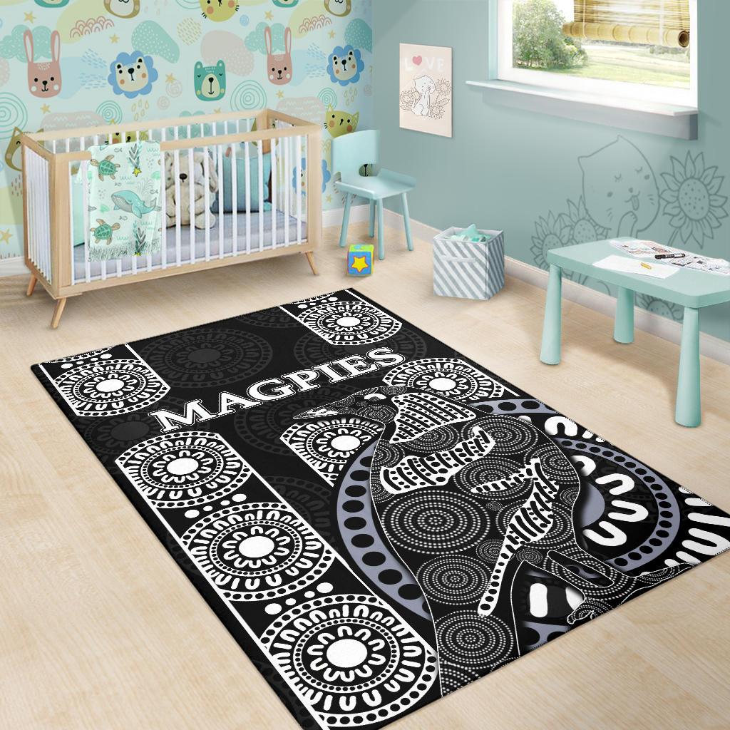 Magpies Area Rug Aboriginal - Vibe Hoodie Shop