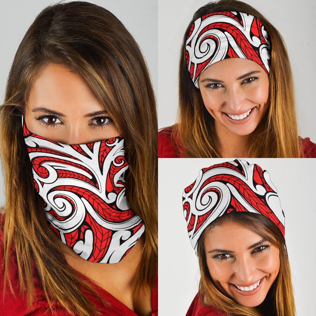 New Zealand Maori Tribal Ornament Bandana - Red - Vibe Hoodie Shop