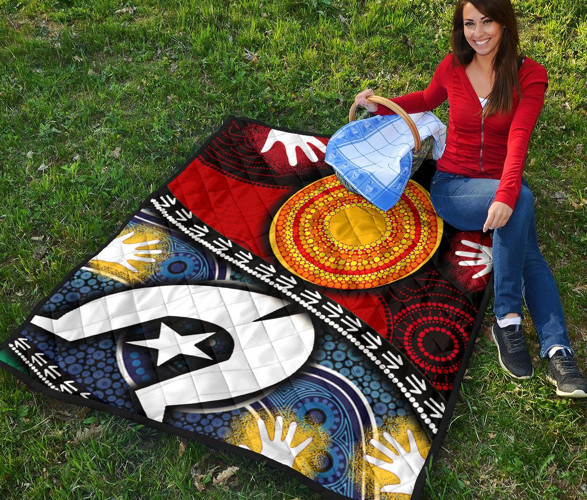 Premium Quilt - Australian NAIDOC Aboriginal and Torres Strait Islands Flags - Vibe Hoodie Shop