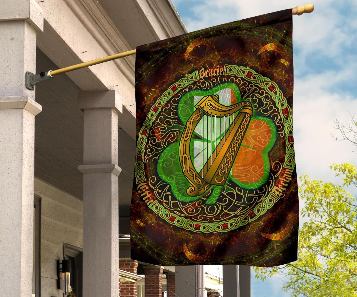 Ireland Celtic Flag - Ireland Coat Of Arms With Celtic Tree (Brown) - Vibe Hoodie Shop