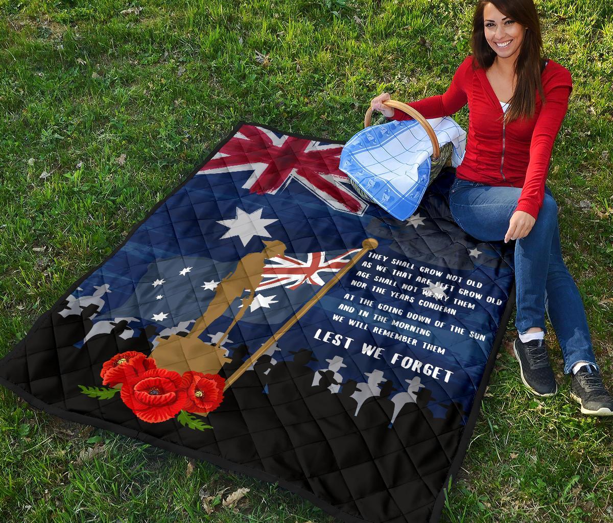 ANZAC Premium Quilt - Always Remember Australian ANZAC Day - Vibe Hoodie Shop