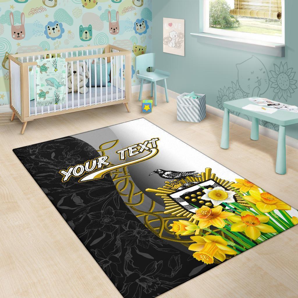 Cornwall Celtic Custom Personalised Area Rug - Daffodil With Seal - Vibe Hoodie Shop