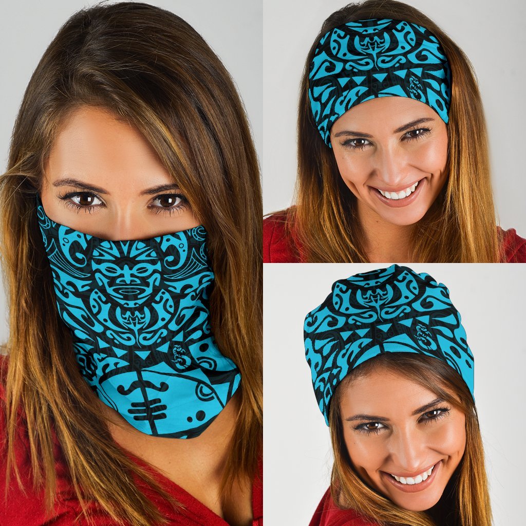 New Zealand Maori Tangaroa Tattoo Bandana - Blue - Vibe Hoodie Shop