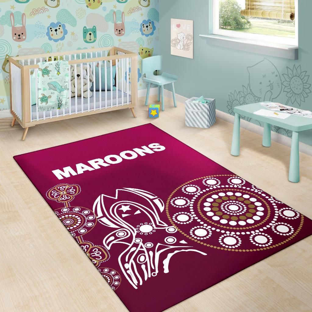 Queensland Area Rug Maroons Simple Indigenous - Vibe Hoodie Shop