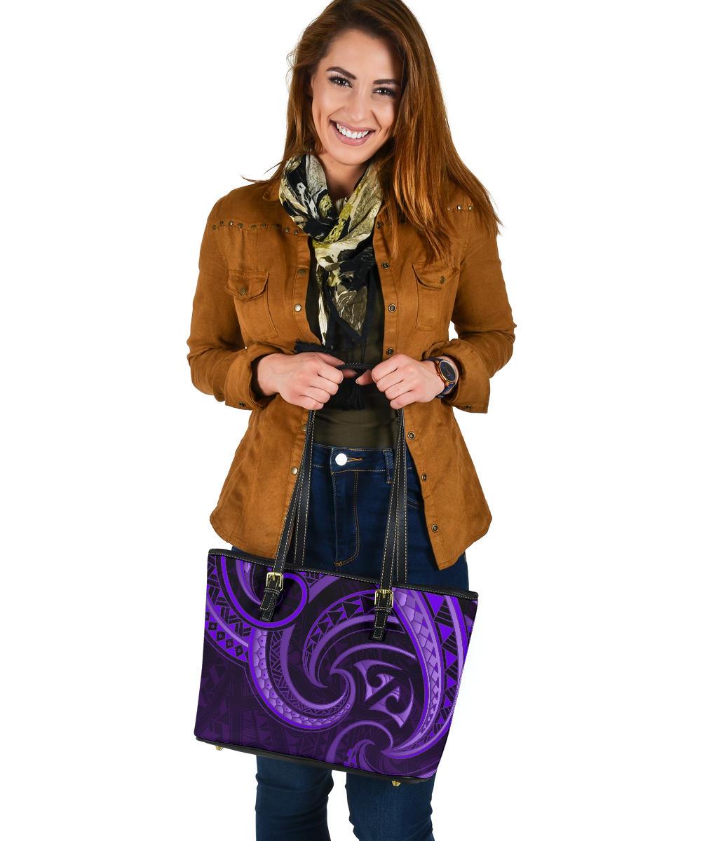 new-zealand-maori-mangopare-small-leather-tote-polynesian-purple