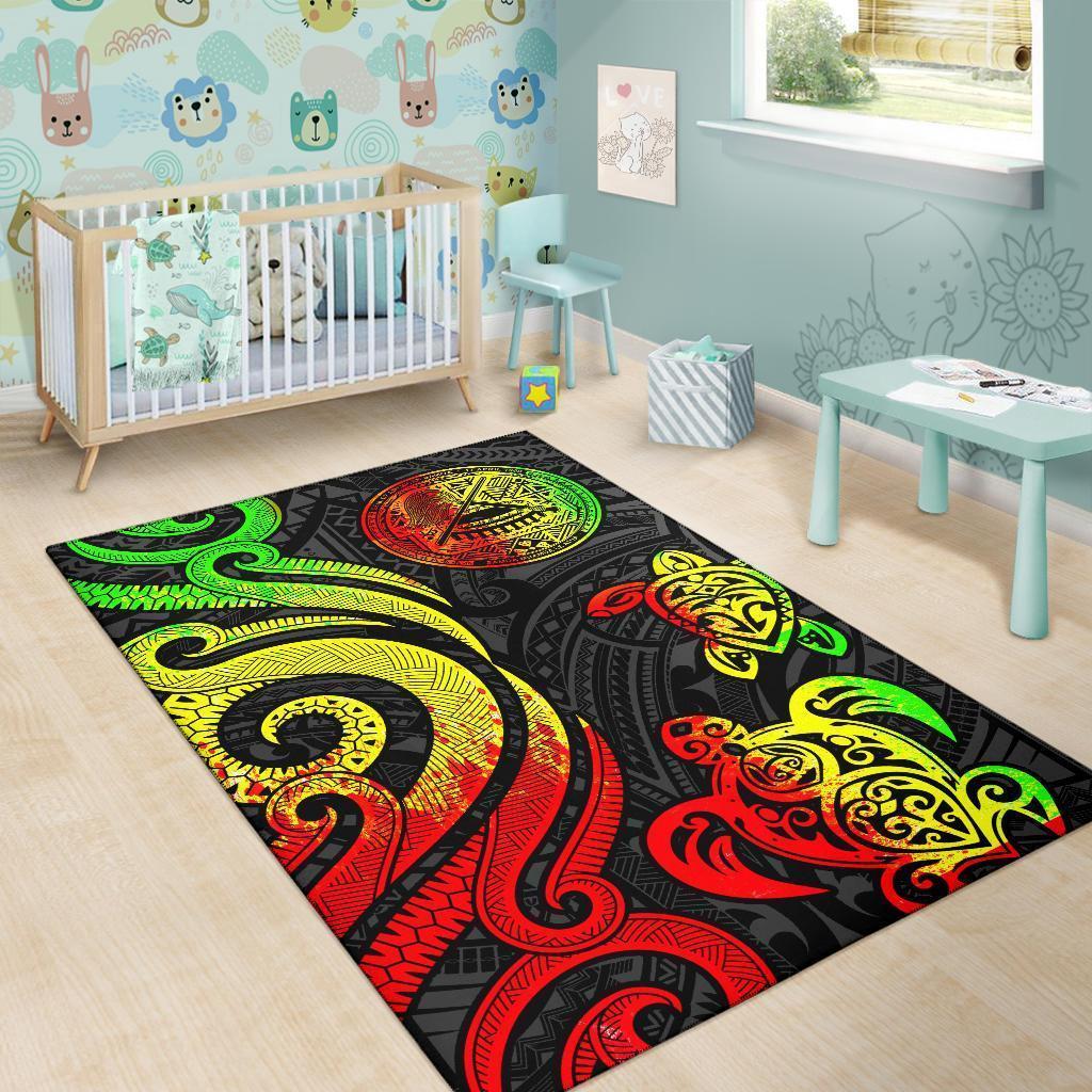 American Samoa Area Rug - Reggae Tentacle Turtle - Vibe Hoodie Shop