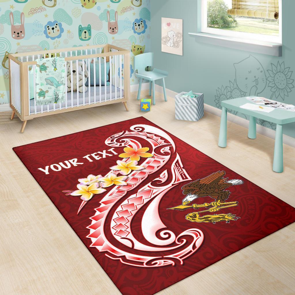 American Samoa Custom Personalised Area Rug - AS Seal Polynesian Patterns Plumeria - Vibe Hoodie Shop