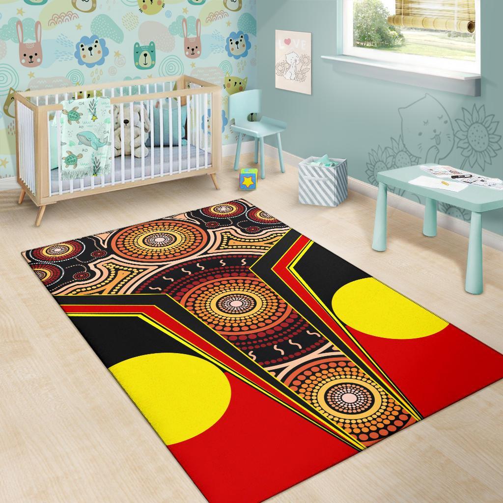 Area Rug - Aboriginal With Dot Painting Art - Vibe Hoodie Shop