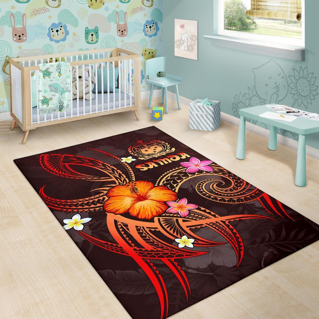 Polynesian Hawaii Area Rug - Legend of Samoa (Red) - Vibe Hoodie Shop