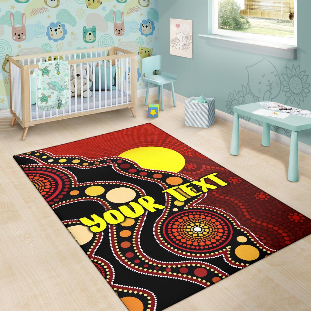 Custom Area Rug Australia Aboriginal Lives Matter Flag - Vibe Hoodie Shop