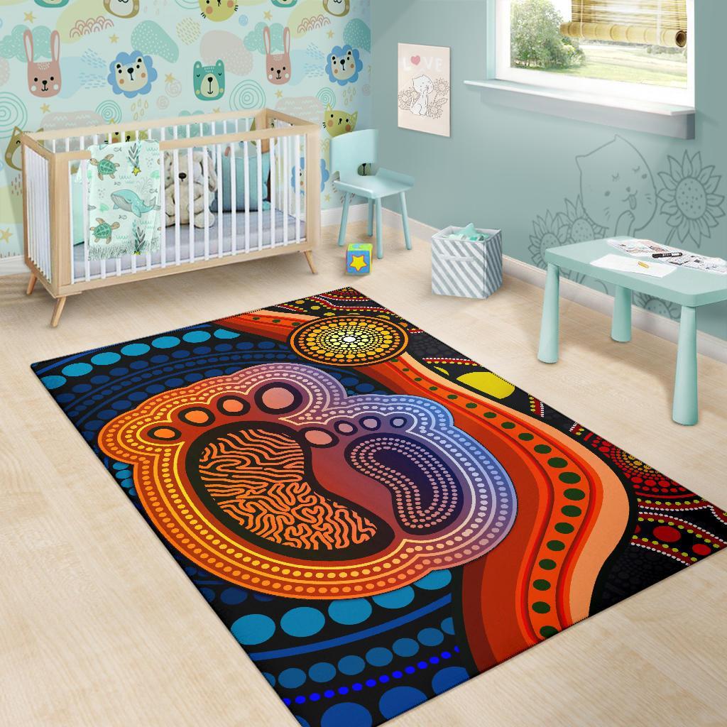 Aboriginal Area Rug - Mother And Son Foot - Vibe Hoodie Shop