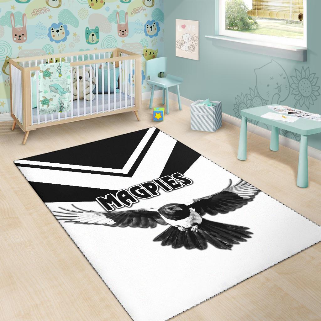 Western Suburbs Magpies Area Rug Original Style - White - Vibe Hoodie Shop