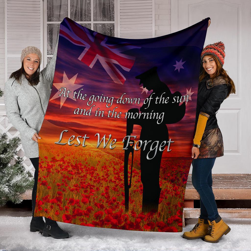 ANZAC Day 2021 Premium Blanket - Lest We Forget Ver02 - Vibe Hoodie Shop
