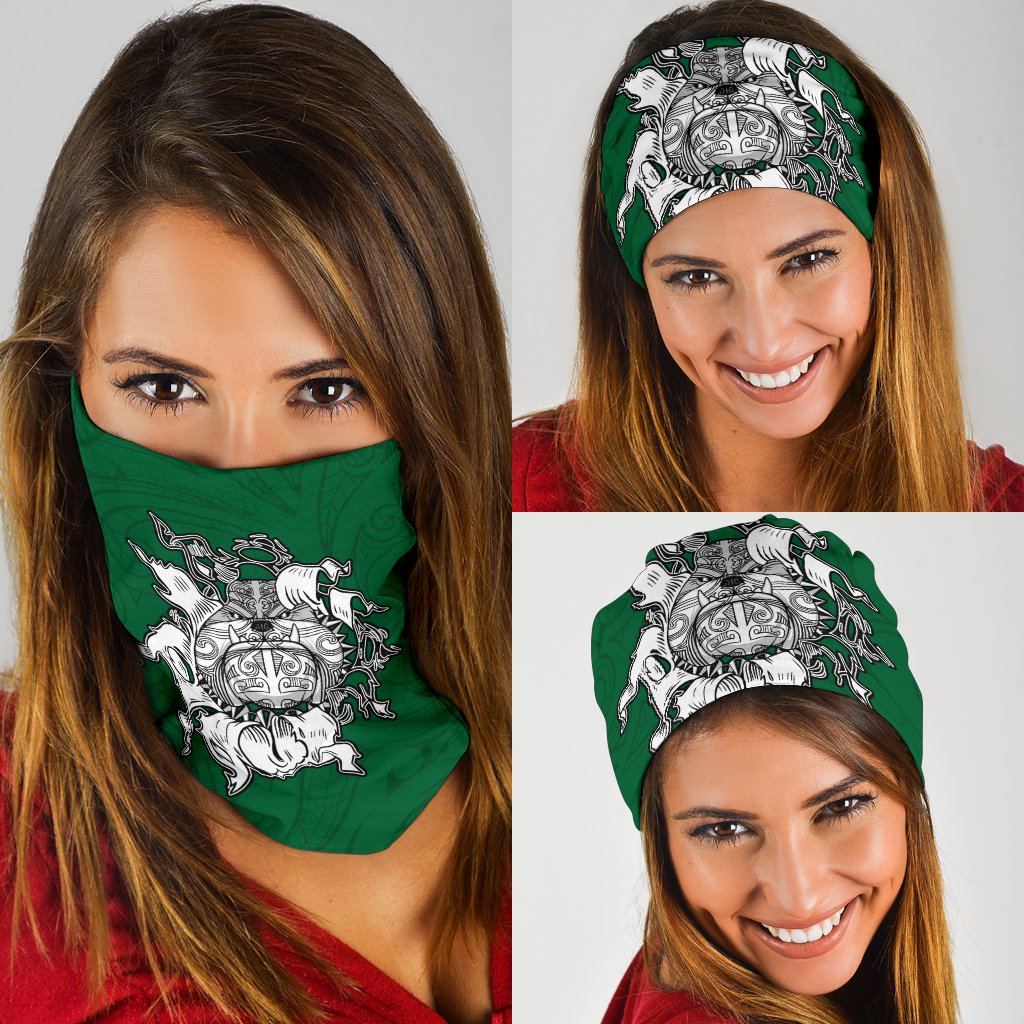 Maori Bulldog Bandana, New Zealand Bandana - Green - Vibe Hoodie Shop