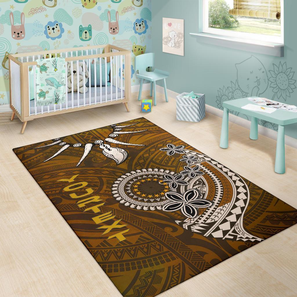 Cook Islands Custom Personalised Area Rugs - Polynesian Boar Tusk - Vibe Hoodie Shop