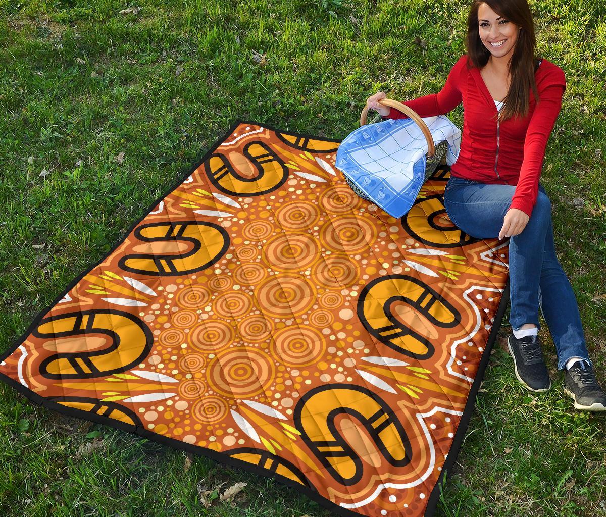 Aboriginal Premium Quilt - Indigenous Art Patterns Ver03 - Vibe Hoodie Shop