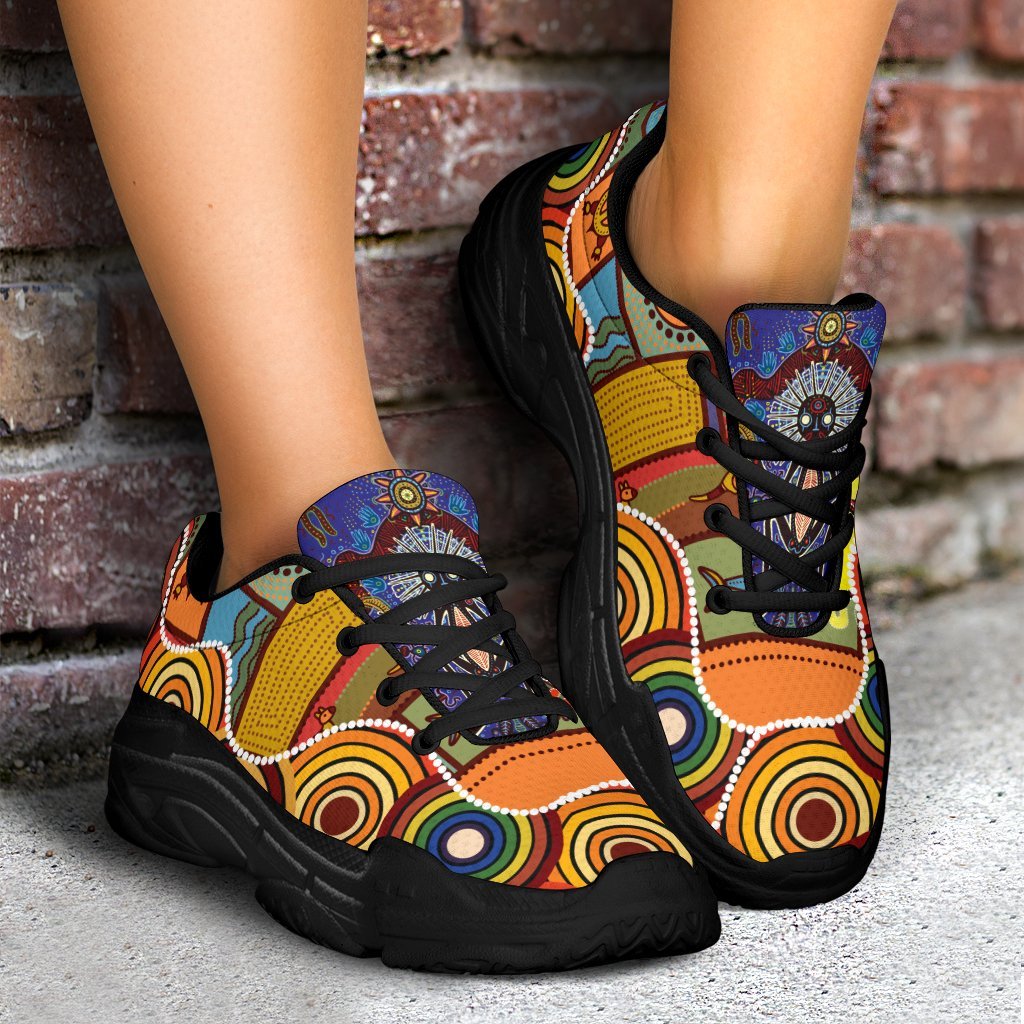 Chunky Sneakers - Shaman People and Animals - Vibe Hoodie Shop