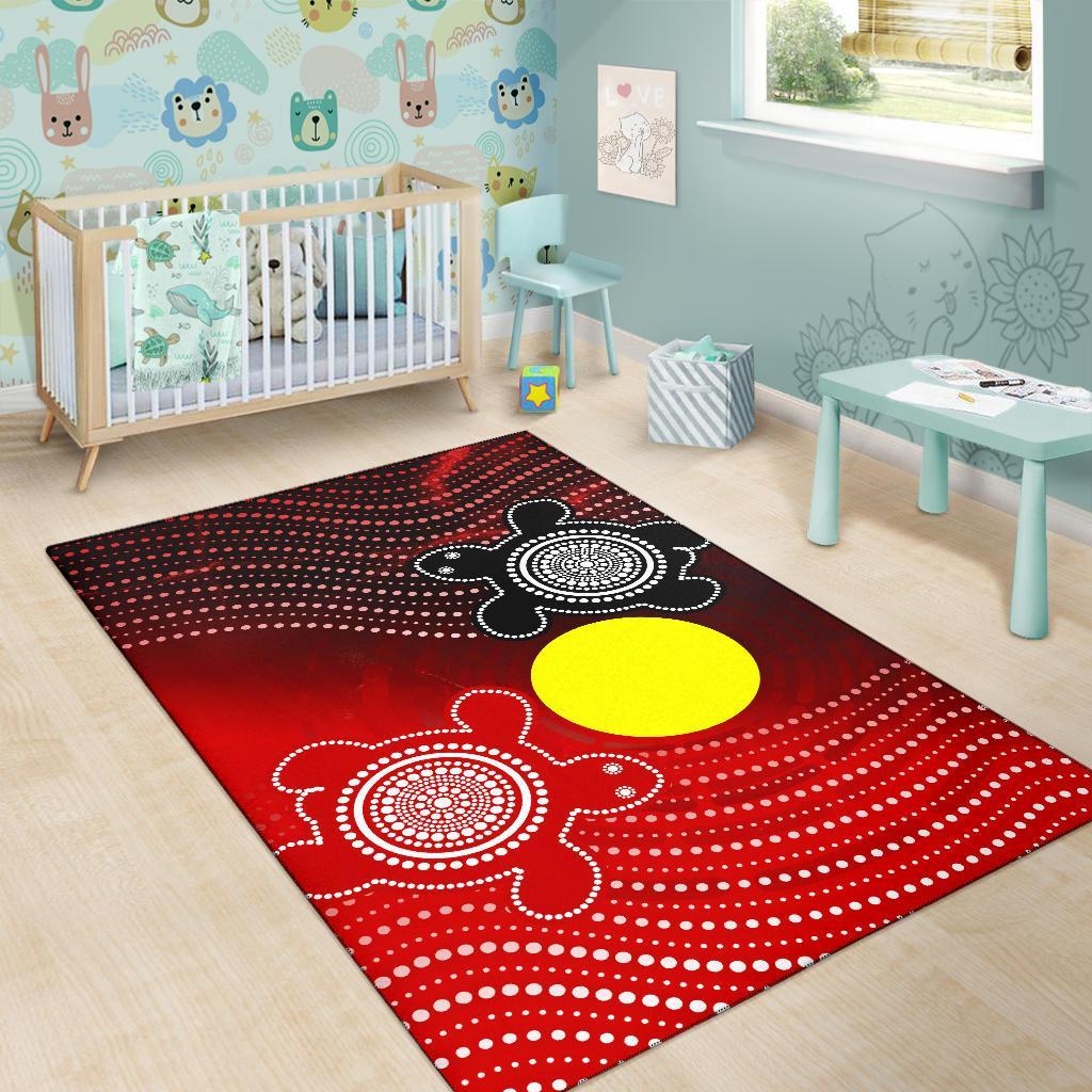 Aboriginal Area Rug - Indigenous Circle Dot Painting Style - - Vibe Hoodie Shop