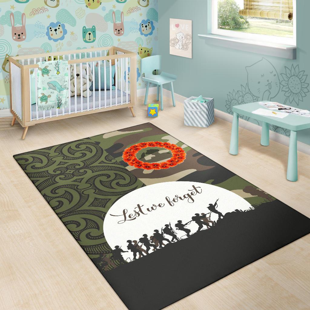 ANZAC Maori Area Rug Camo Lest For Get - Vibe Hoodie Shop