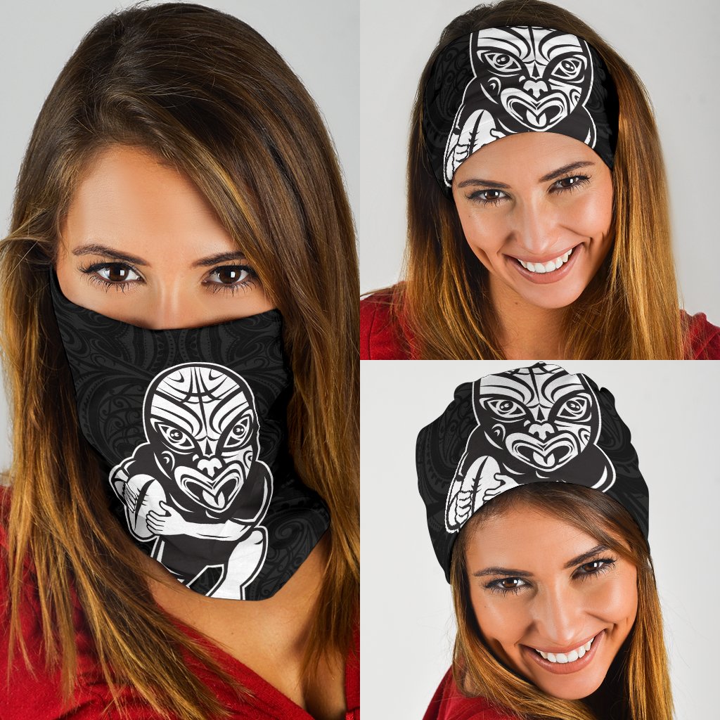 New Zealand Neck Geiter Rugby with Haka Face - Vibe Hoodie Shop