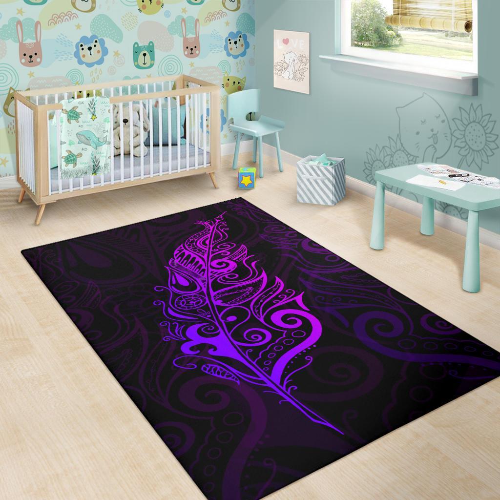 Light Silver Fern Area Rug, Purple - Vibe Hoodie Shop