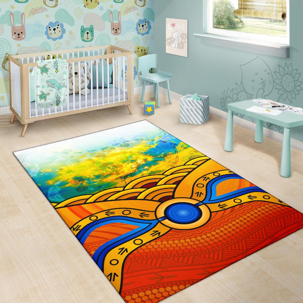 Aboriginal Area Rug, Australia Kangaroo Sky - Vibe Hoodie Shop