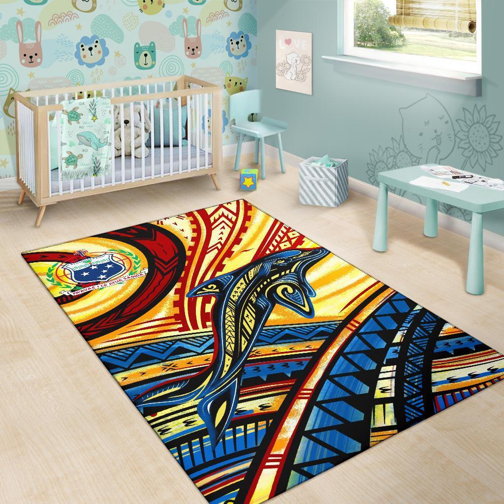 Samoa Area Rug - Dolphin Surfing - Vibe Hoodie Shop