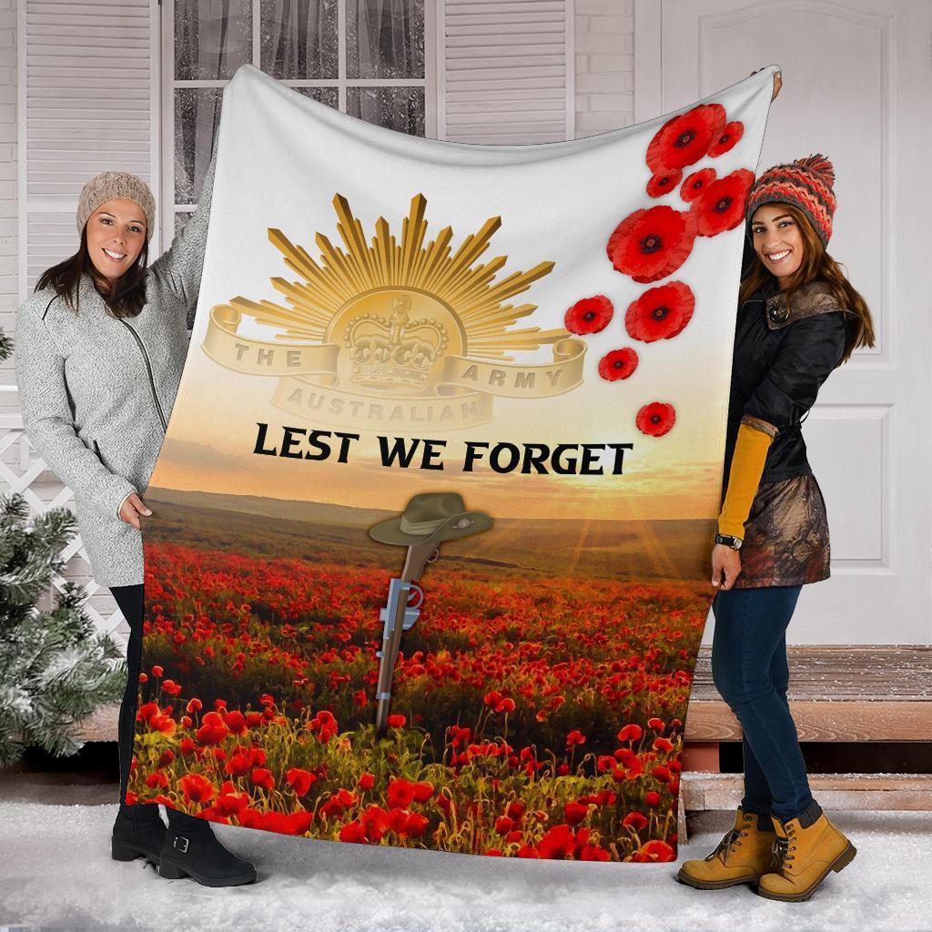 ANZAC Day 2021 Premium Blanket - We Will Remember Them - Vibe Hoodie Shop