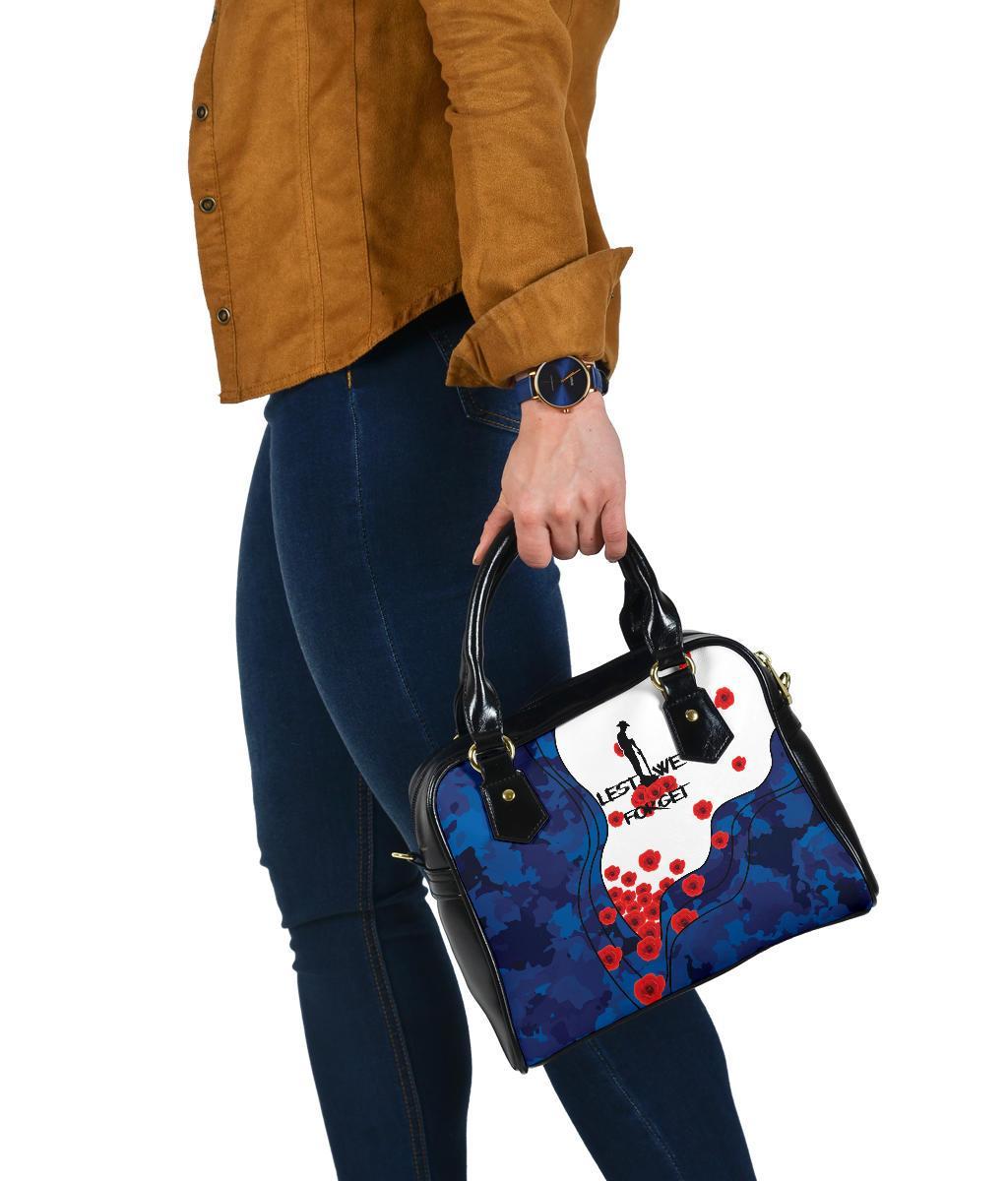 ANZAC Lest We Forget Shoulder Handbag - Australian Flag Blue - - Vibe Hoodie Shop