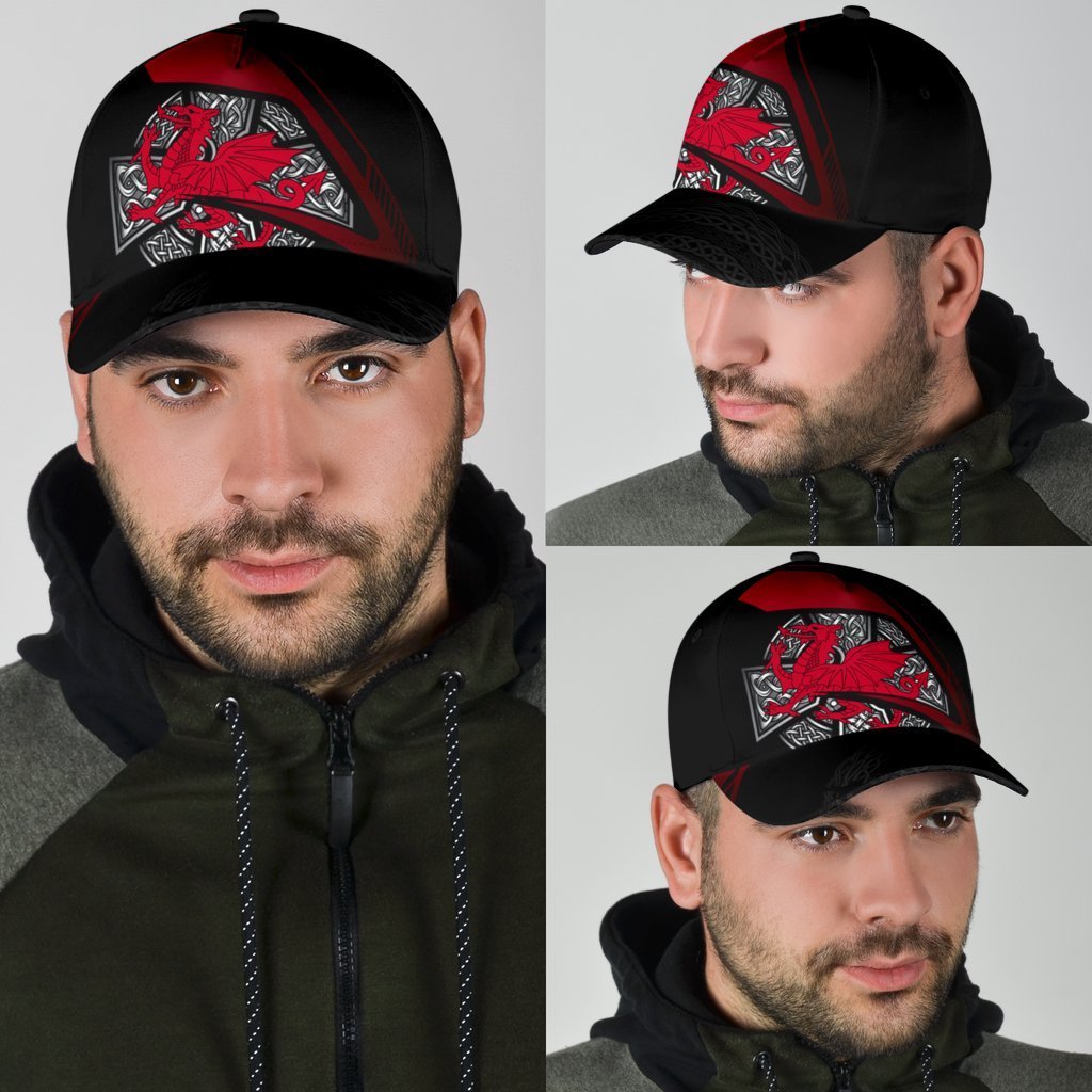 Wales Celtic Classic Cap - Celtic Cross and Welsh - Vibe Hoodie Shop