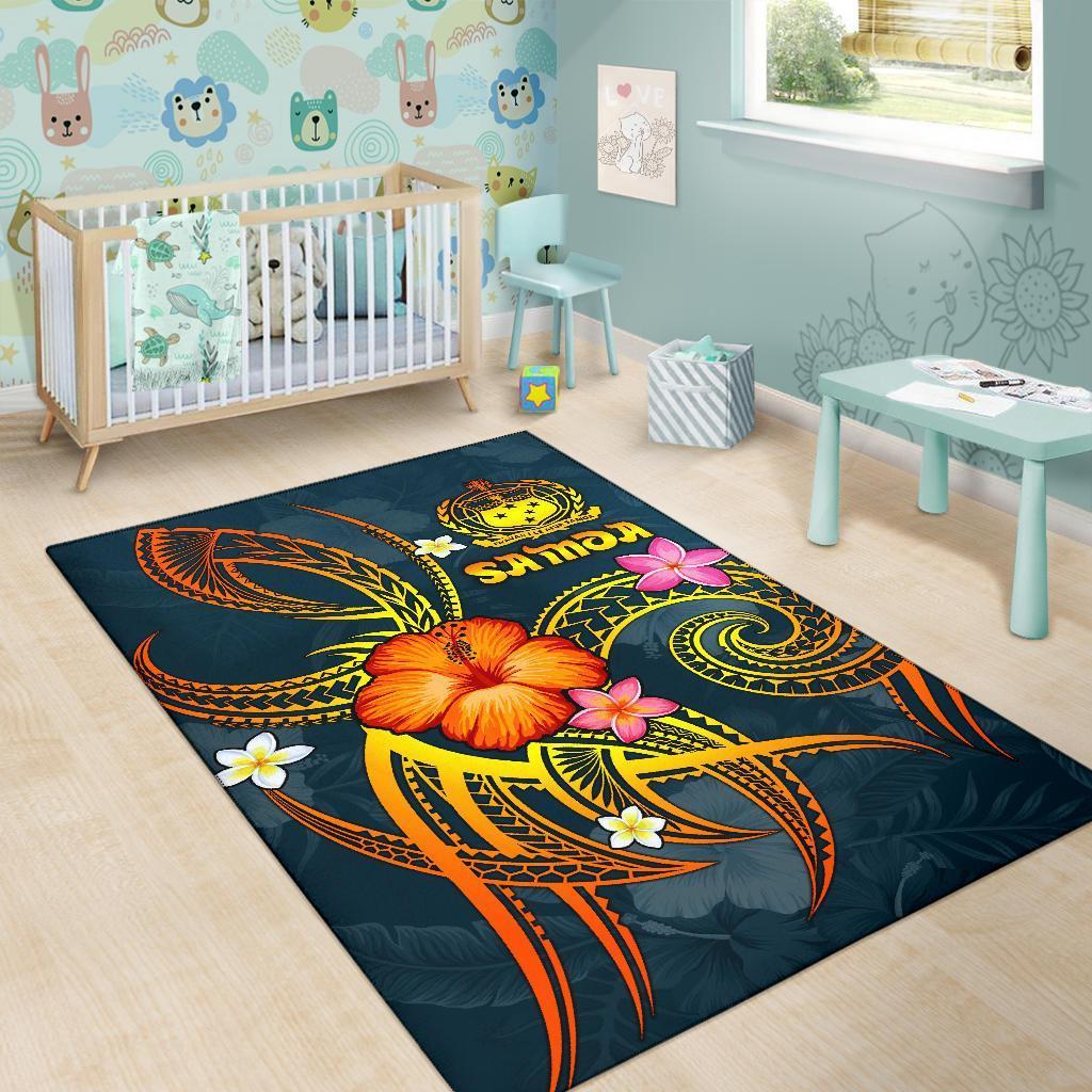 Polynesian Hawaii Area Rug - Legend of Samoa (Blue) - Vibe Hoodie Shop